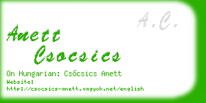 anett csocsics business card